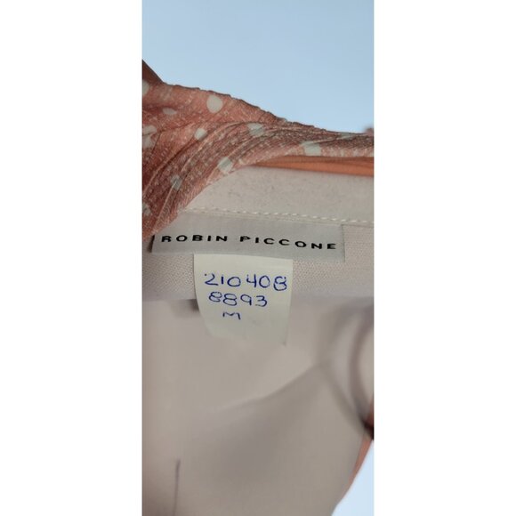 Robin Piccone Bikini Swim Top Strappless Bottom Mid Rise Sz M Pink Polka Dot - Picture 6 of 8